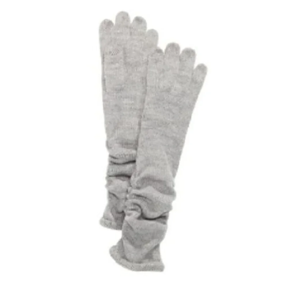 Inc International Concept Metallic Knit Ruched Long Tech Gloves
